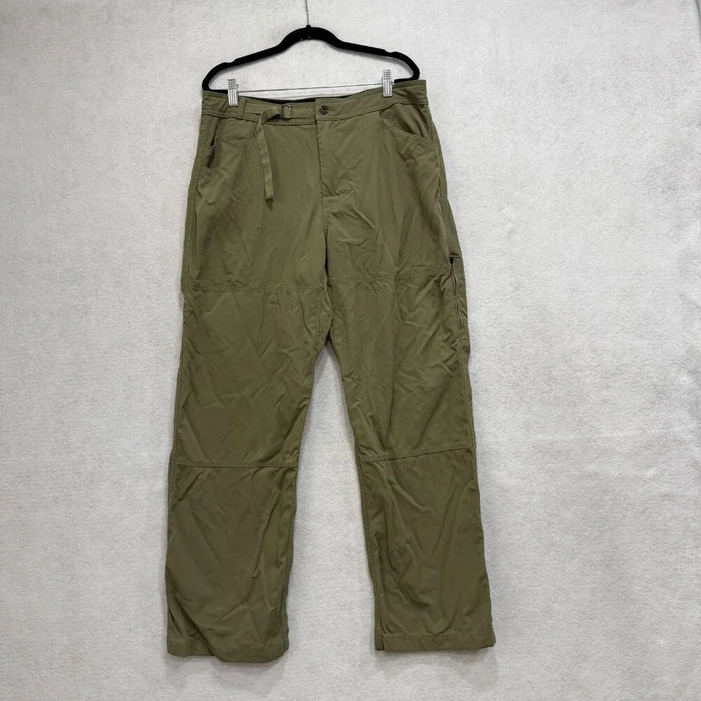 Prana Pants Mens XL Convertible Zip Off Cargo Hiking Outdoor Pockets Belted